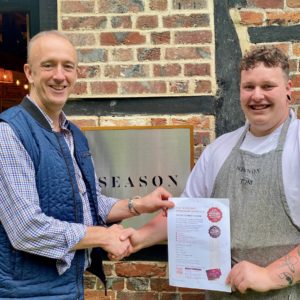 Season ICSA Cookery School Chef Tom Lampitt with ICSA Assessor James Day