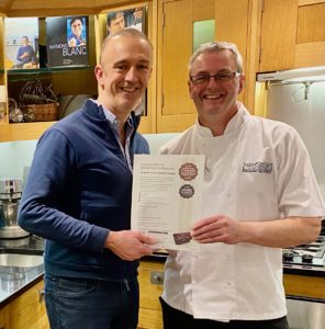 James Day of ICSA Present Chef Director Mark Peregrine with their ICSA Centre of Excellence Accreditation