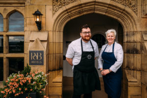Northcote Cookery School Chef Tutor Ben with Lisa Goodwin-Allen