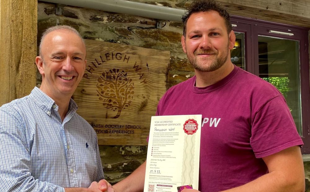 Pheleigh Way Cookery School Awarded by James Day of ICSA